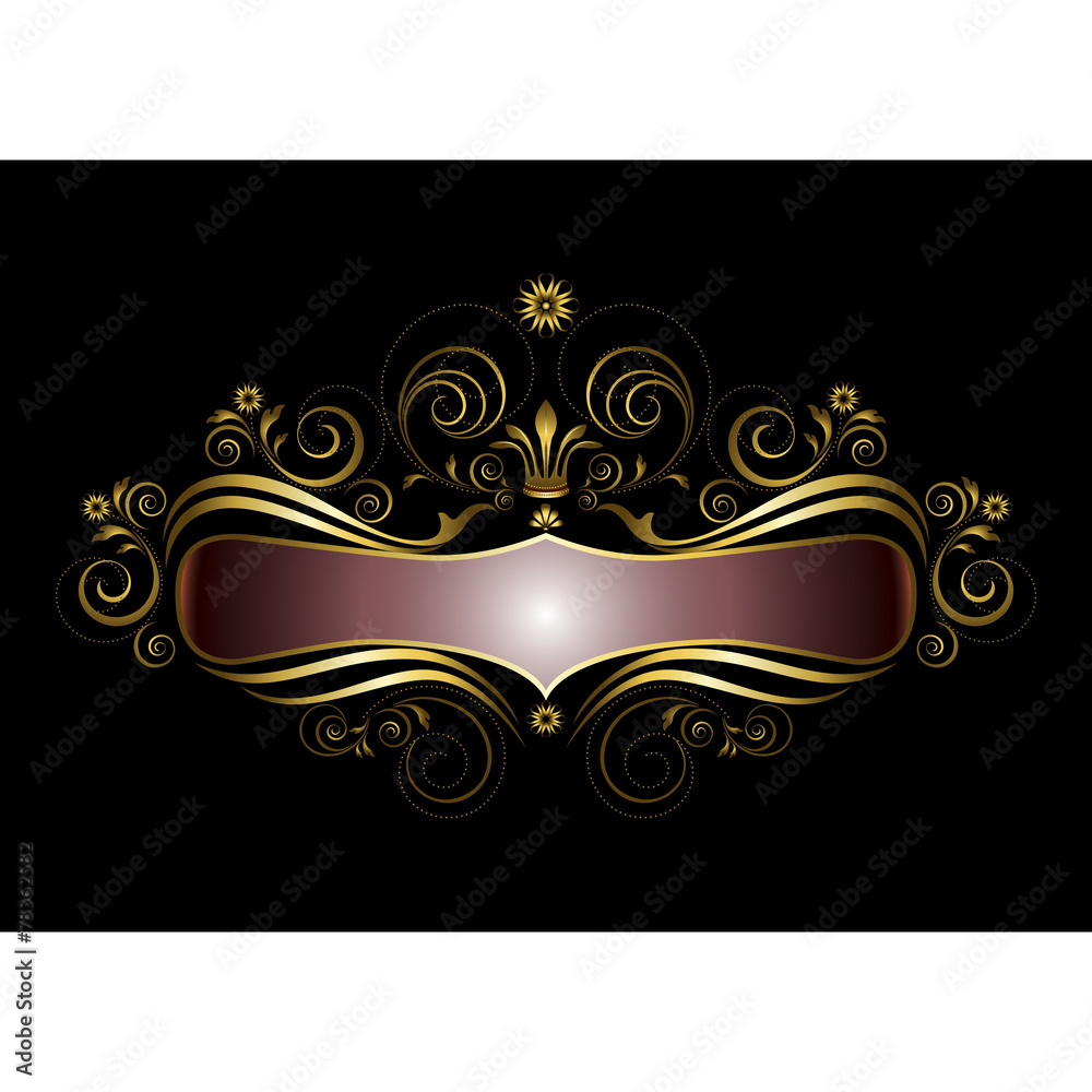 Gold frame original form with the crown in the old style Gold frame original form with the crown in the old style
