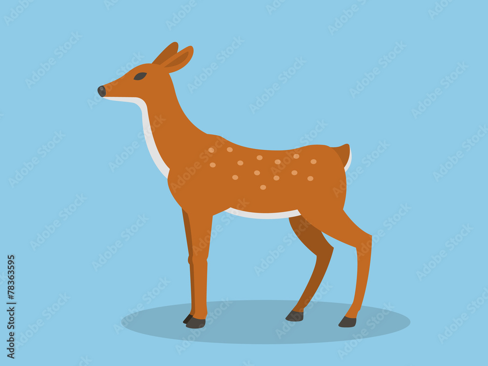 Fototapeta premium Young Deer In Flat Style