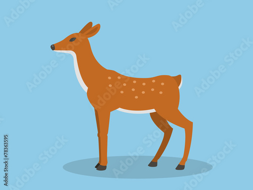 Young Deer In Flat Style