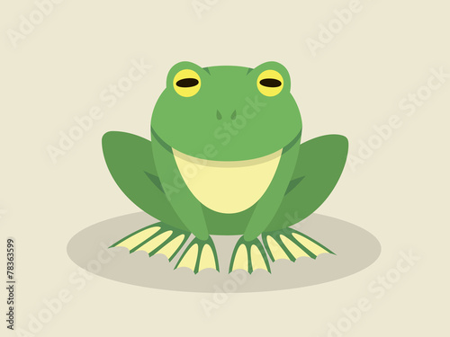 Sitting Frog In Flat Style