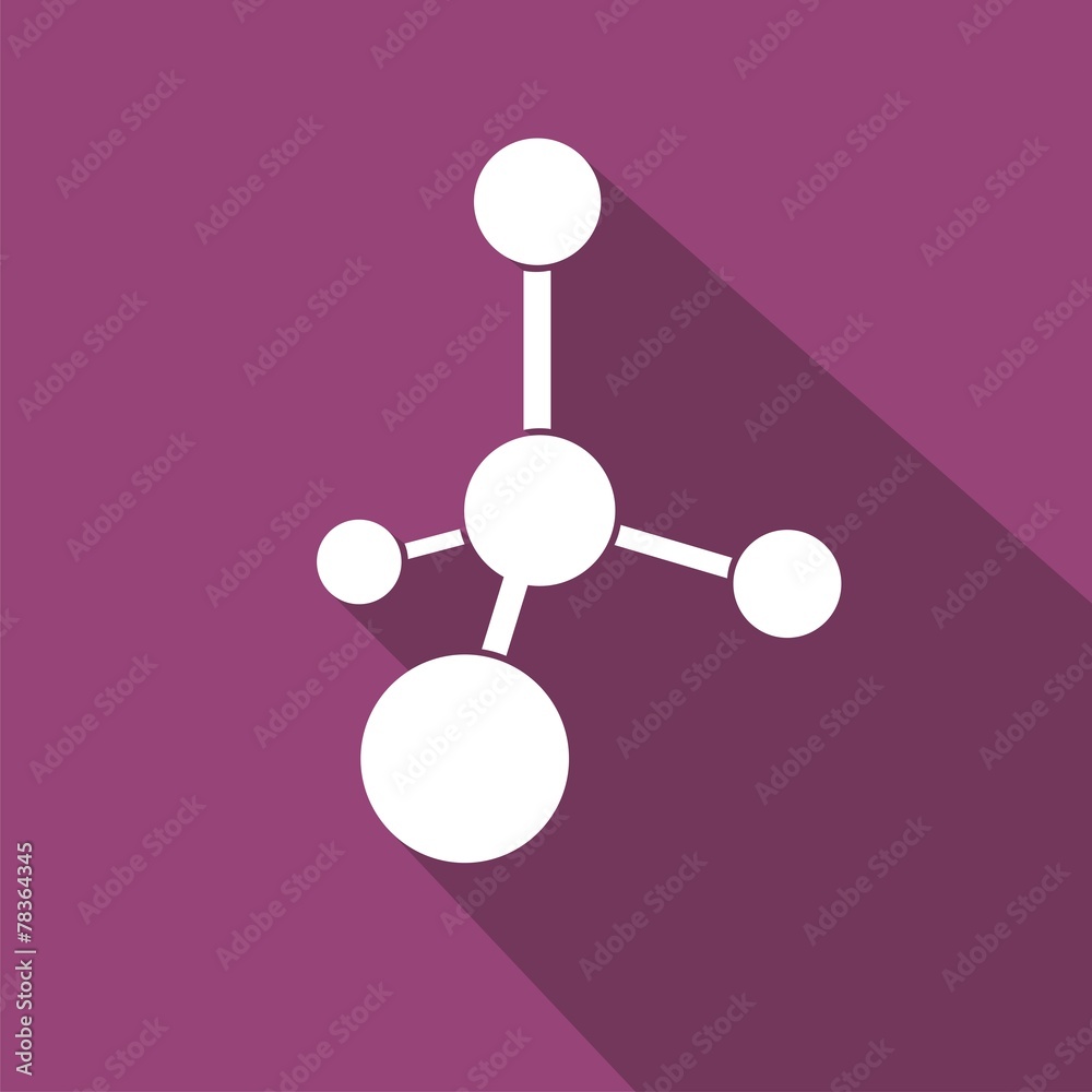 Icono molécula morado sombra