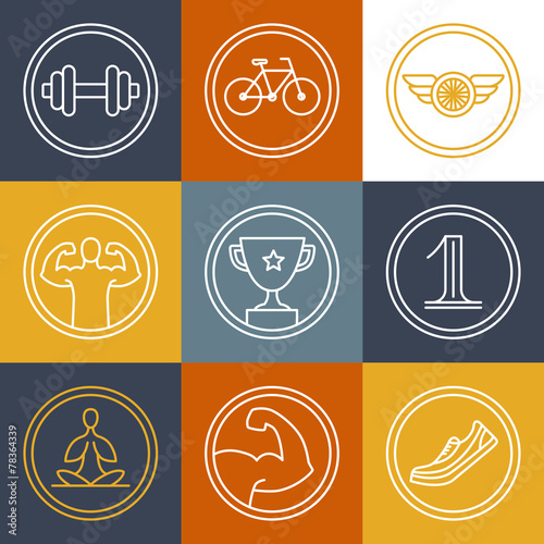 Vector crossfit and fitness logos and emblems