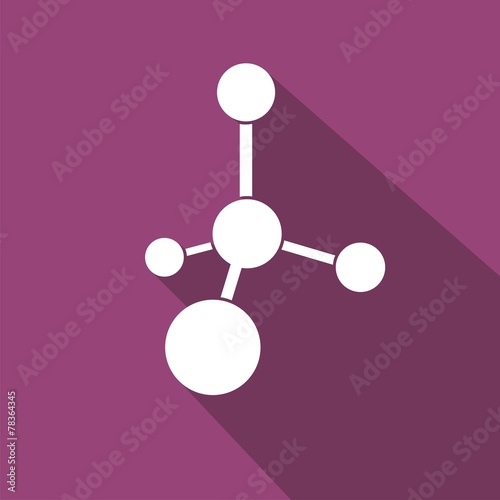 Icono molécula morado sombra