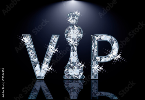 Diamond VIP chess card , vector illustration