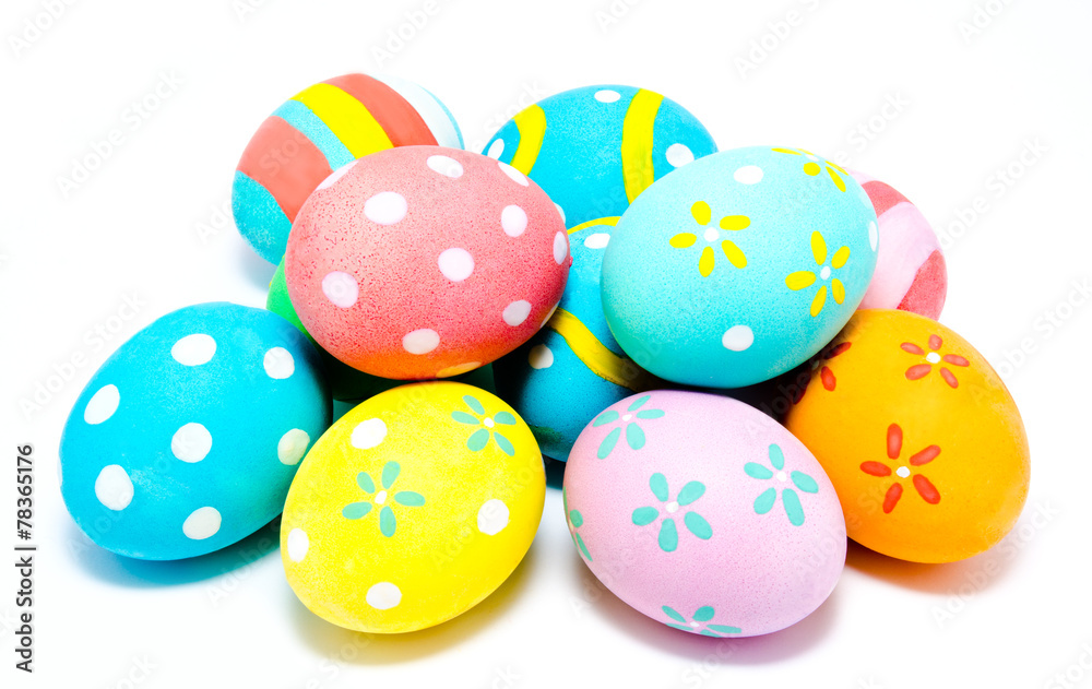 Obraz premium Colorful handmade easter eggs isolated