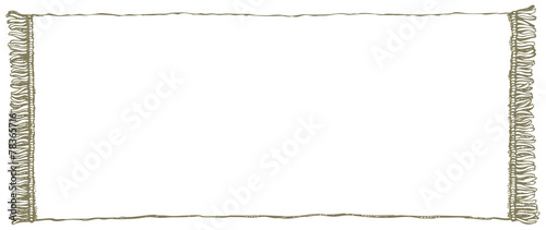 Vector frame. Towel with fringe