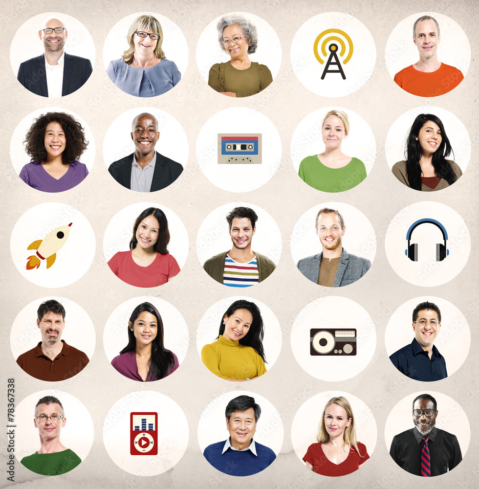 Diversity Group Technology Music Media Collection Concept Diversity Group Technology Music Media Collection Concept