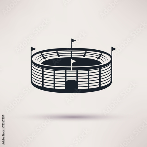 sports stadium vector icons in a flat style.