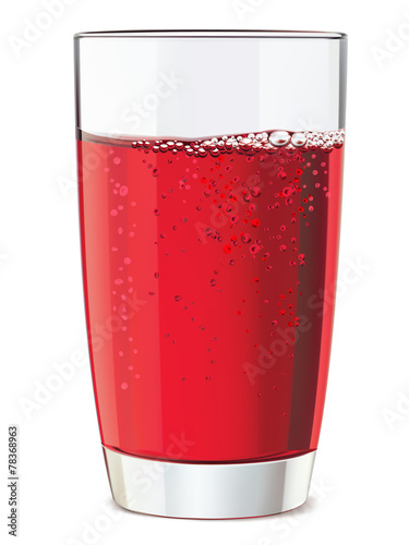 Glass of red juice, isolated. Vector illustration
