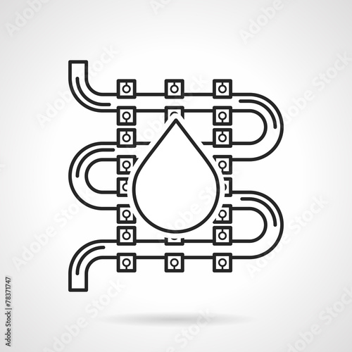 Black sketch vector icon for underfloor heating