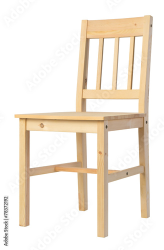 wooden chair on a white background 