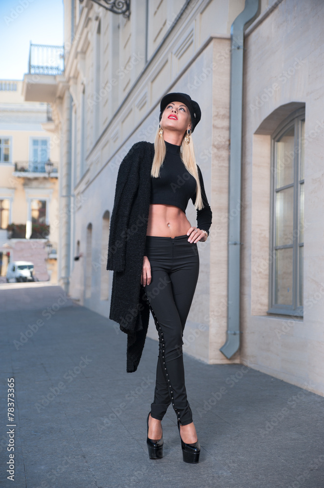 woman walking down the street