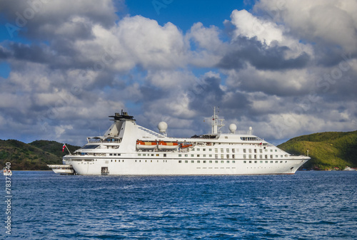 Small cruise ship in the Caribbean