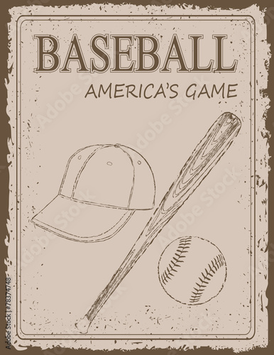 Vintage baseball poster