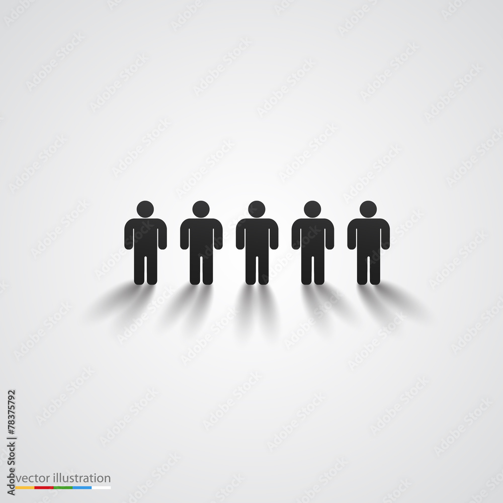 Black people silhouette row. Team concept Black people silhouette row. Team concept