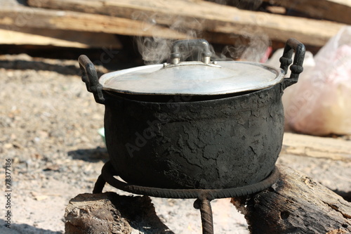 Cooking with old pot