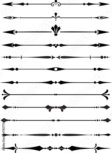 Set of  calligraphic elements for editable and design
