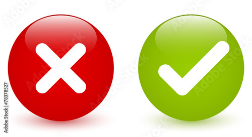 Cross, Check Mark – Glossy Icons 2