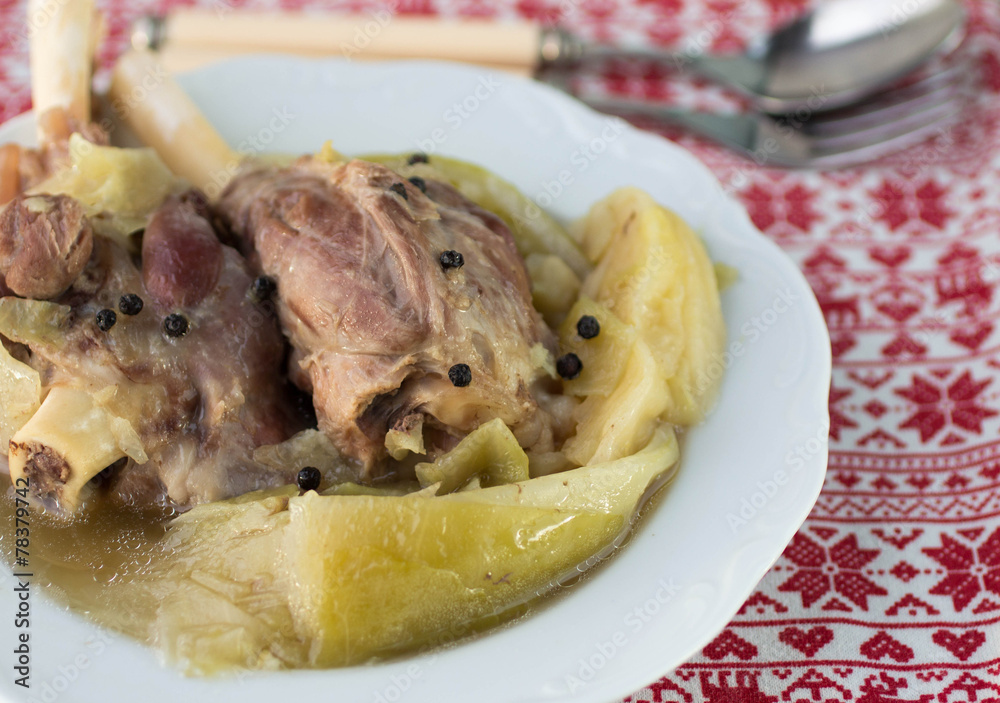 Lamm Rippe Boiled Lamb Head Traditional Norwegian Dish