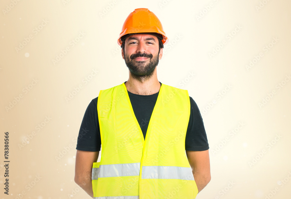 Workman over white background Workman over white background