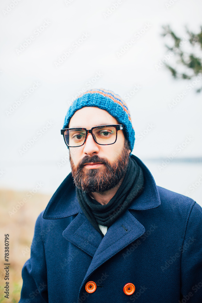 Handsome man in autumn coat. Handsome man in autumn coat.