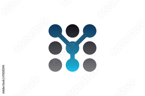 Y letter dots technology logo