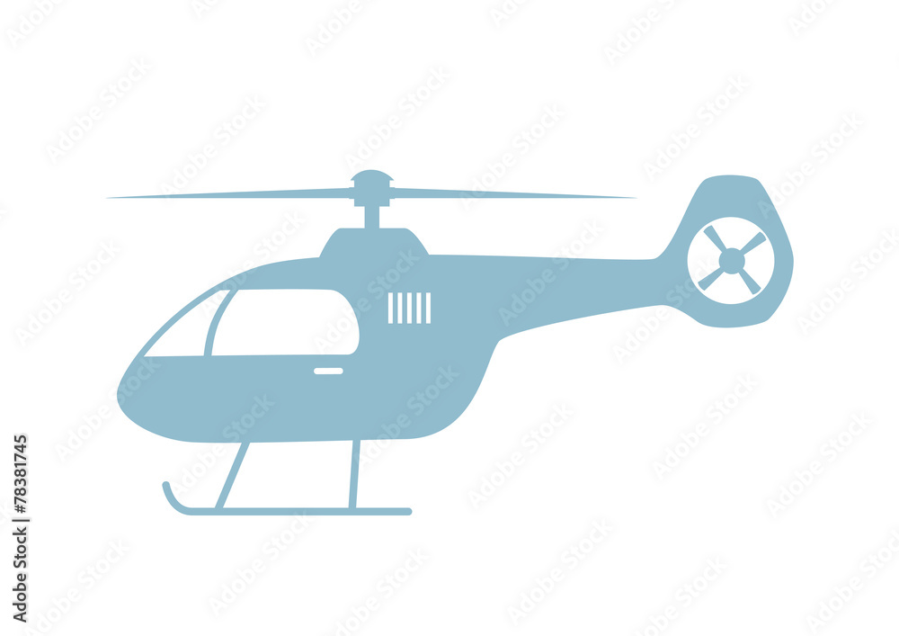 Helicopter vector icon on white background