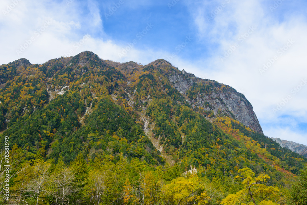 Hotaka mountains in Autumn in the Northern Japan Alps