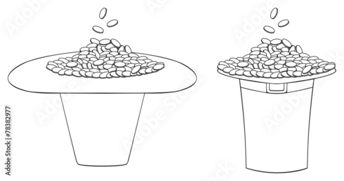 Happy holiday - Reversed hats with coins