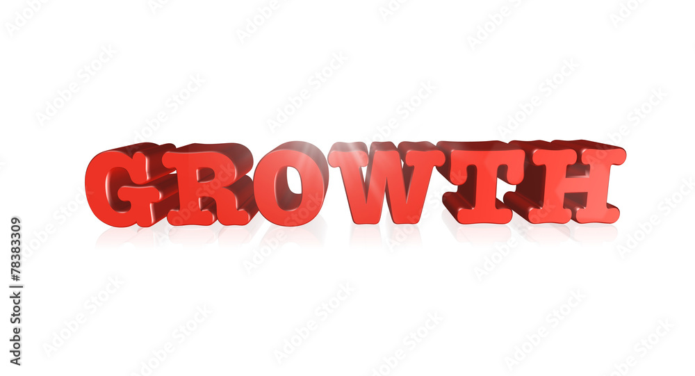 Growth word in 3D. Growth word in 3D.