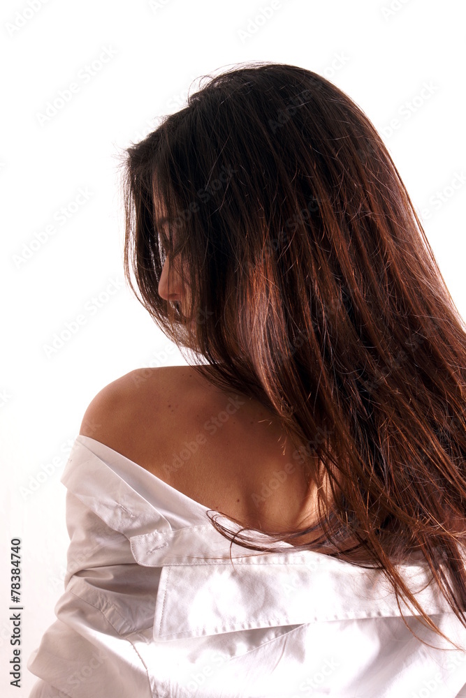 Obraz premium Woman with white shirt