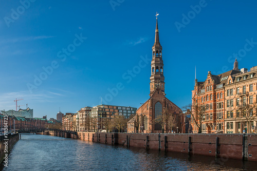 Obraz na płótnie Speicherstadt Hamburg 3 w salonie