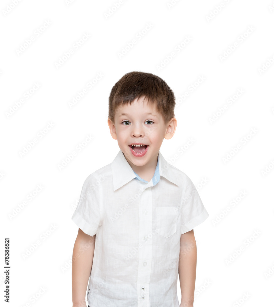 four-year-old boy, joyfully speaks, isolated four-year-old boy, joyfully speaks, isolated