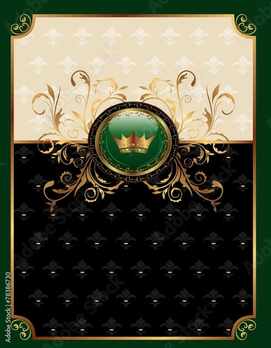 gold invitation frame or packing for elegant design