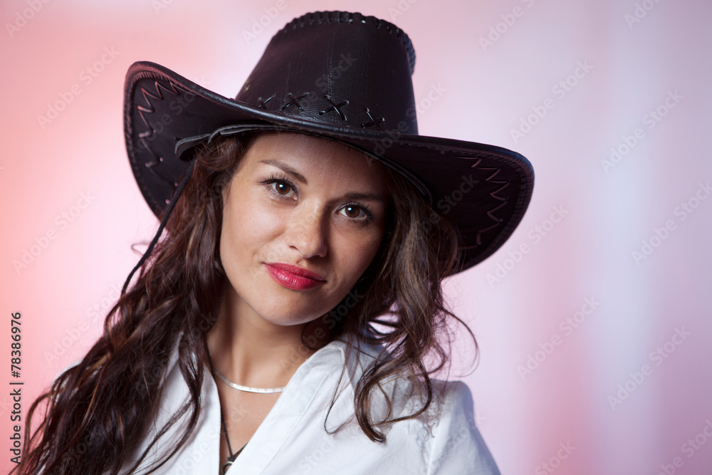 Woman with cowboy hat Woman with cowboy hat