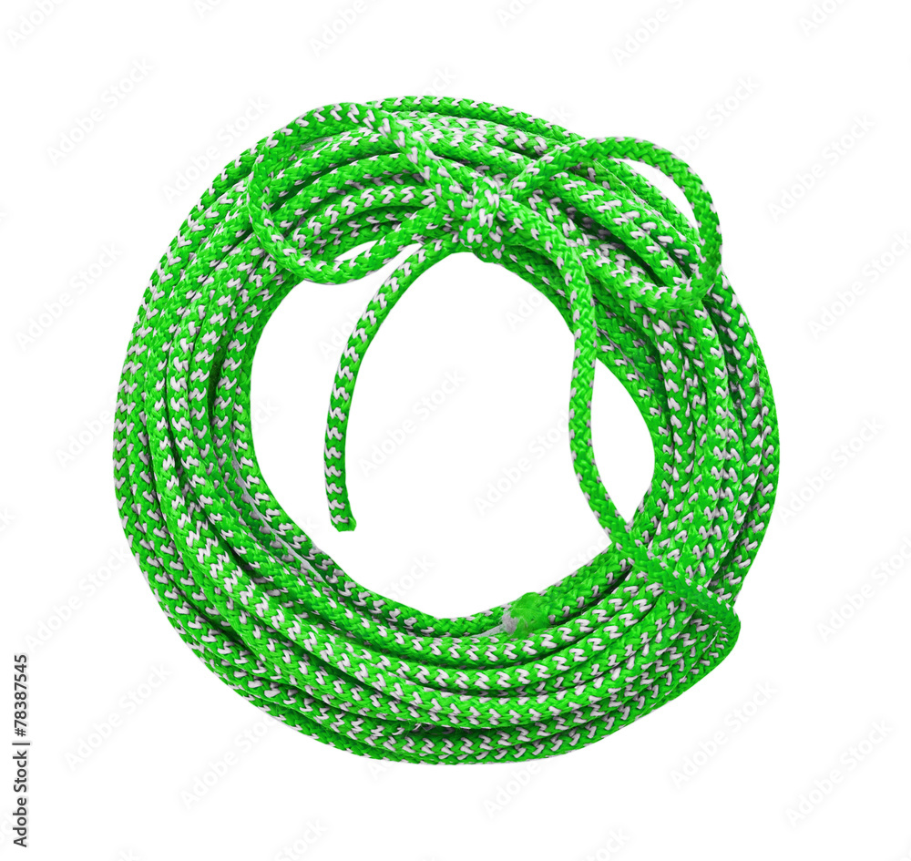 Hank and bow from a green cord on the white Hank and bow from a green cord on the white