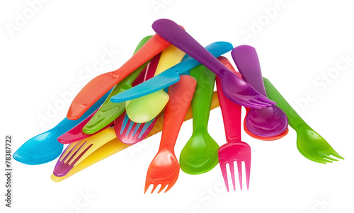 Plastic spoons  knives  forks