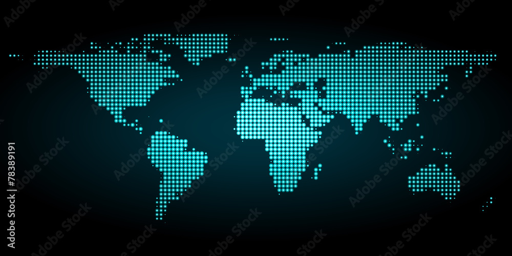 pixel world map with spot lights pixel world map with spot lights