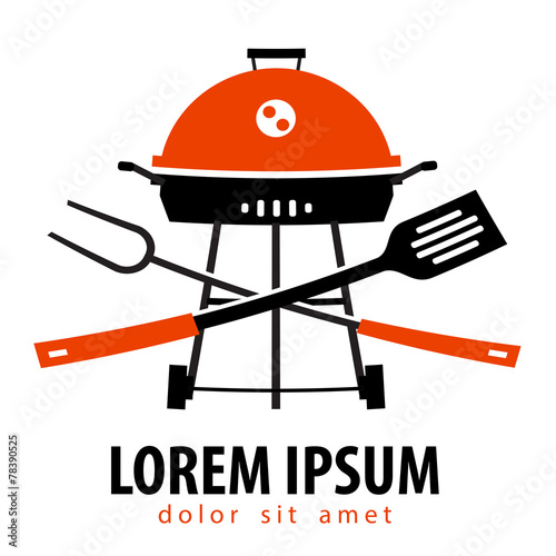 Barbecue vector logo design template. Grill or cooking  icon.