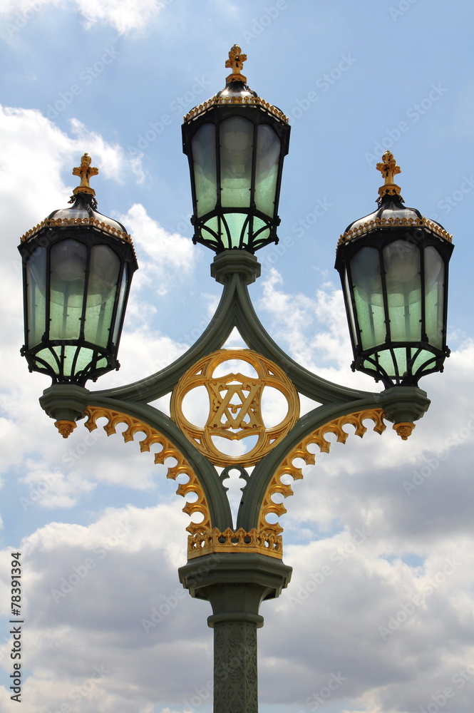 Old style street light in London, England
