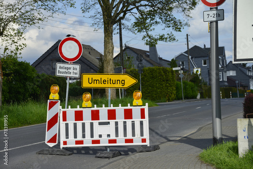 Umleitung, Baustelle, Straßenbau, Straßenverkehr, Umweg
