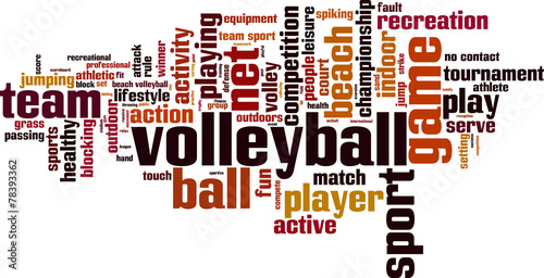 Volleyball word cloud concept. Vector illustration