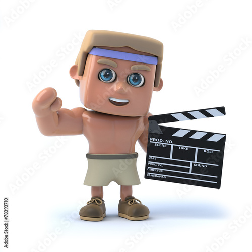 Obraz na plátně 3d Bodybuilder makes a movie