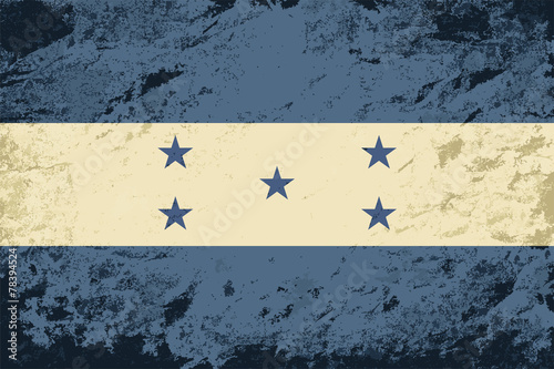 Honduras flag. Grunge background. Vector illustration