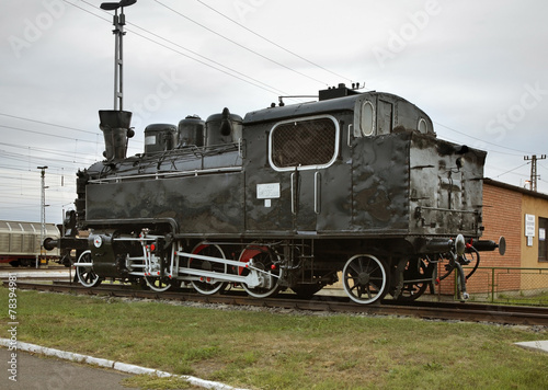 Locomotive on railway station in Zahony. Hungary