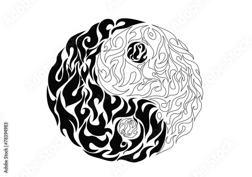 Yin yang, pattern symbol of balance and harmony