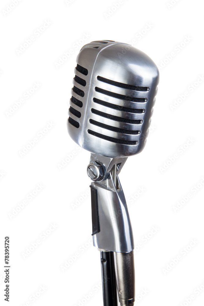 Fototapeta premium vintage microphone isolated on white