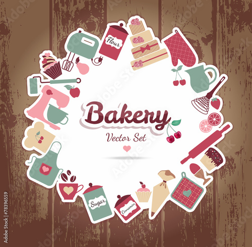bakery and sweets abstract illustration.