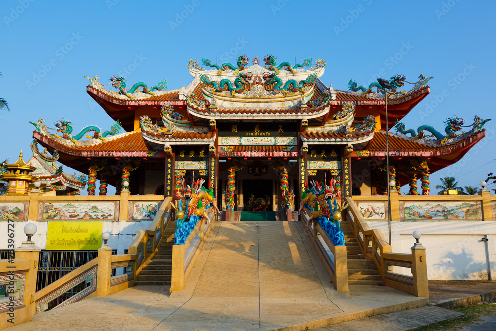 Obraz premium celebration of the Chinese new year in the temple Saphan Hin