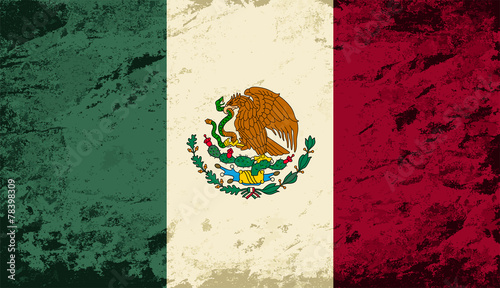 Mexican flag. Grunge background. Vector illustration photo